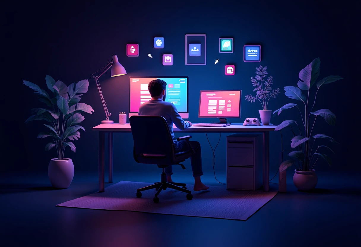 Ambiente de trabalho moderno e organizado