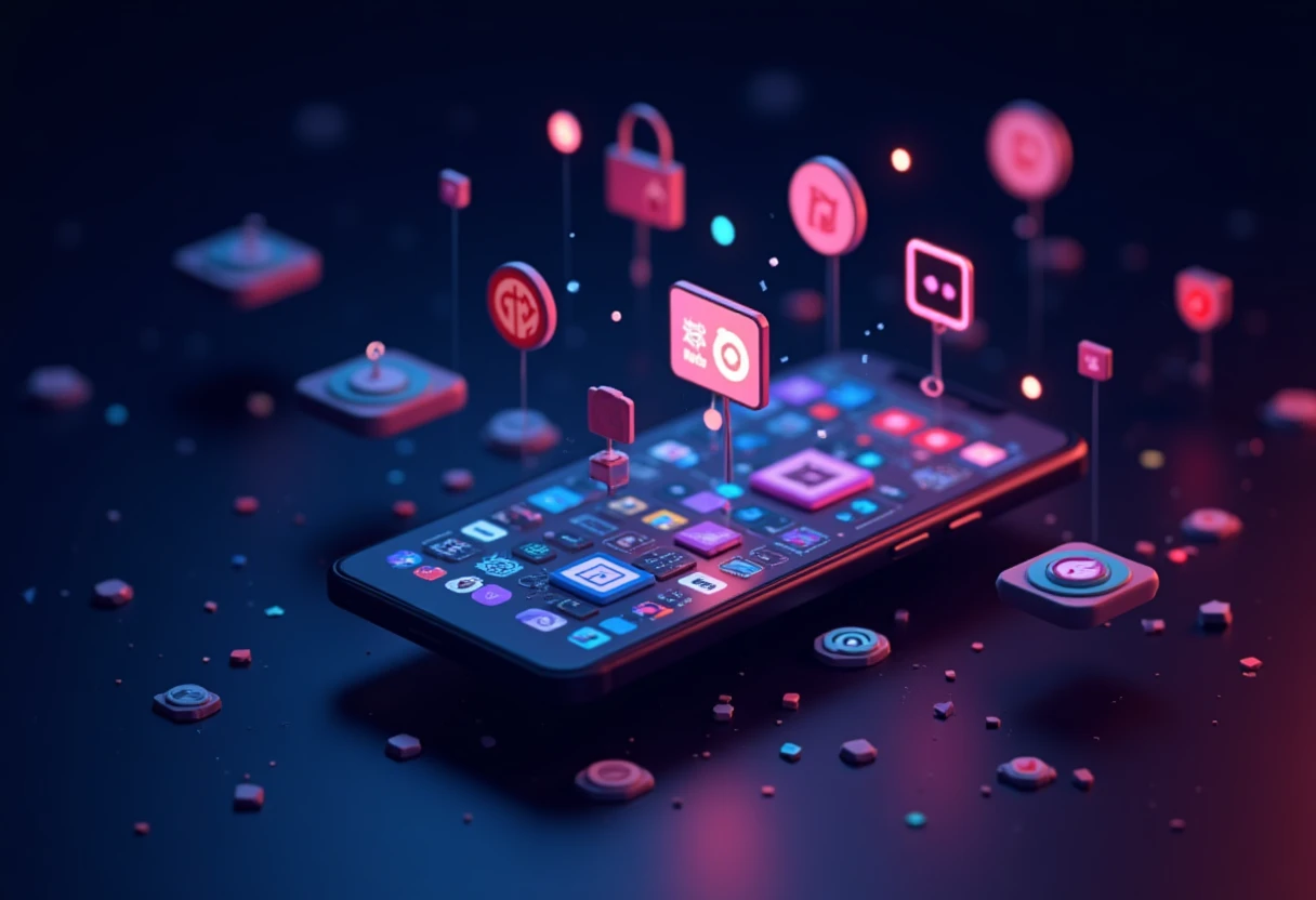 Collage de iconos de apps de streaming