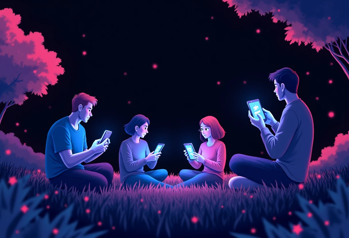 Utilisation d'applications sociales en extérieur