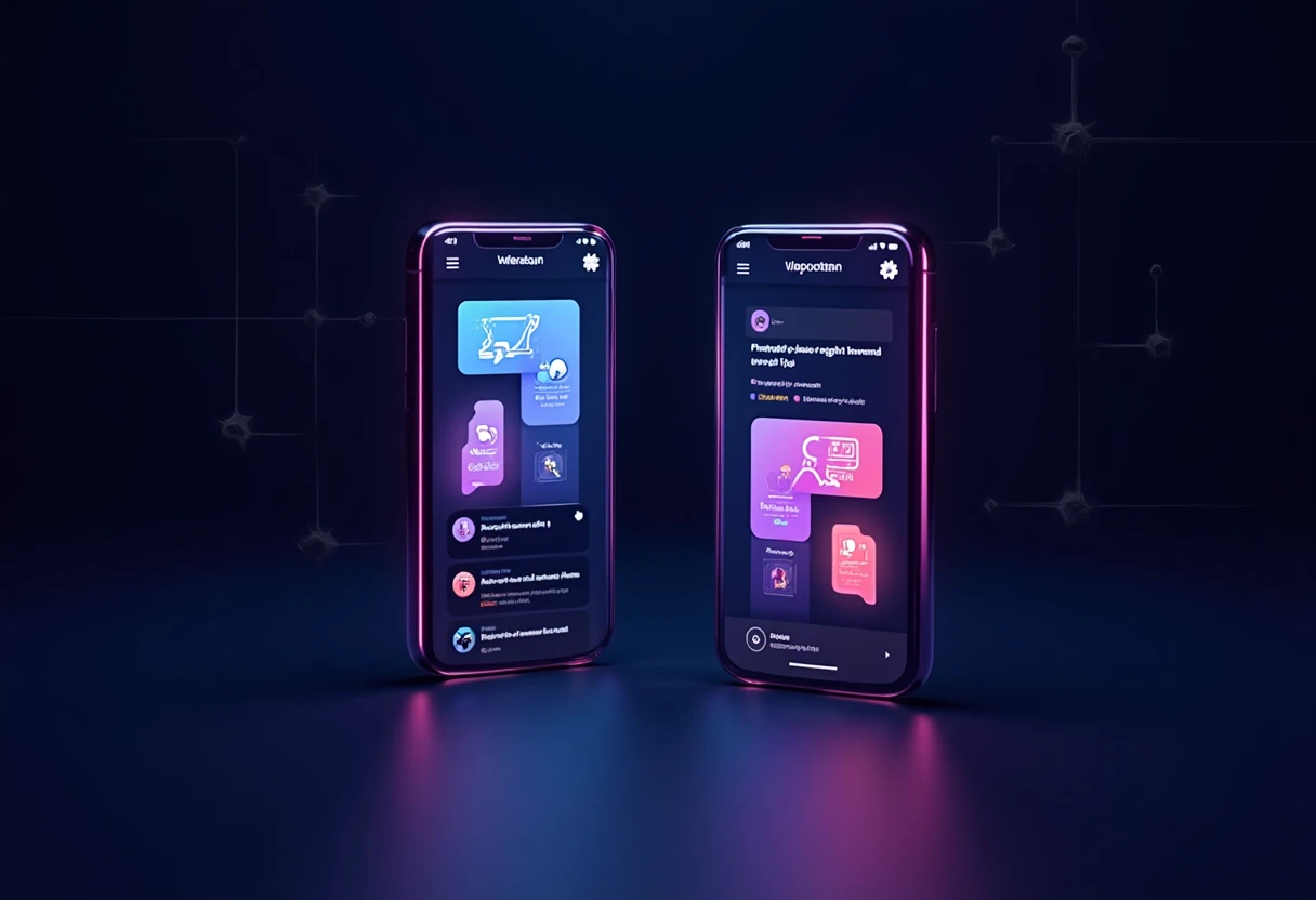 Comparação de interfaces de apps sociais